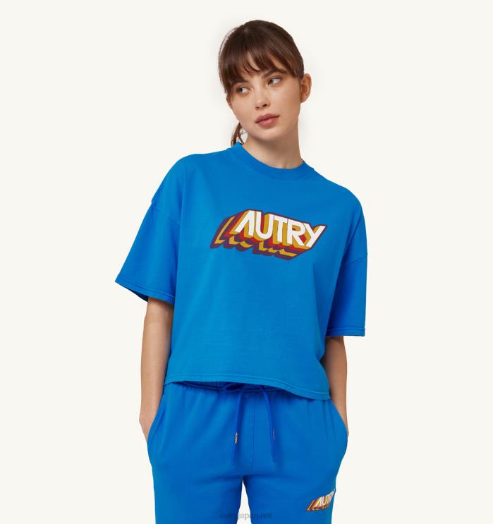 e5a5b3e680a7_f40rh292_autry_aerobic_e383ade382b4_te382b7e383a3e38384_bluette.jpg 女性 F40RH292 Autry aerobic ロゴ Tシャツ bluette - 画像 (1)