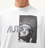 男性 F40RH111 Autry リバティフォト クルーネックTシャツ ホワイト - 画像 (4)
