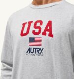 男性 F40RH121 Autry アイコニックロゴロングスリーブクルーネックTシャツ メランジグレー - 画像 (4)