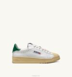 男性 F40RH87 Autry ボブ ルッツ ロー スニーカー（ホワイト＆グリーン レザー）